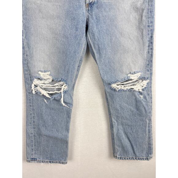 AGOLDE Jeans Riley High Rise Straight Crop Distressed Clear Skies Casual Capsule - Picture 5 of 11